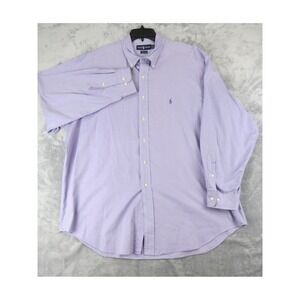 Ralph Lauren Yarmouth Button Down Shirt Mens Lavender Purple 100% Cotton